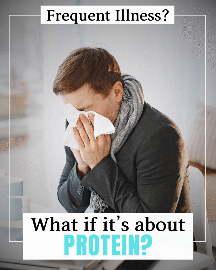 Sick man showing possible signs of lack of protein